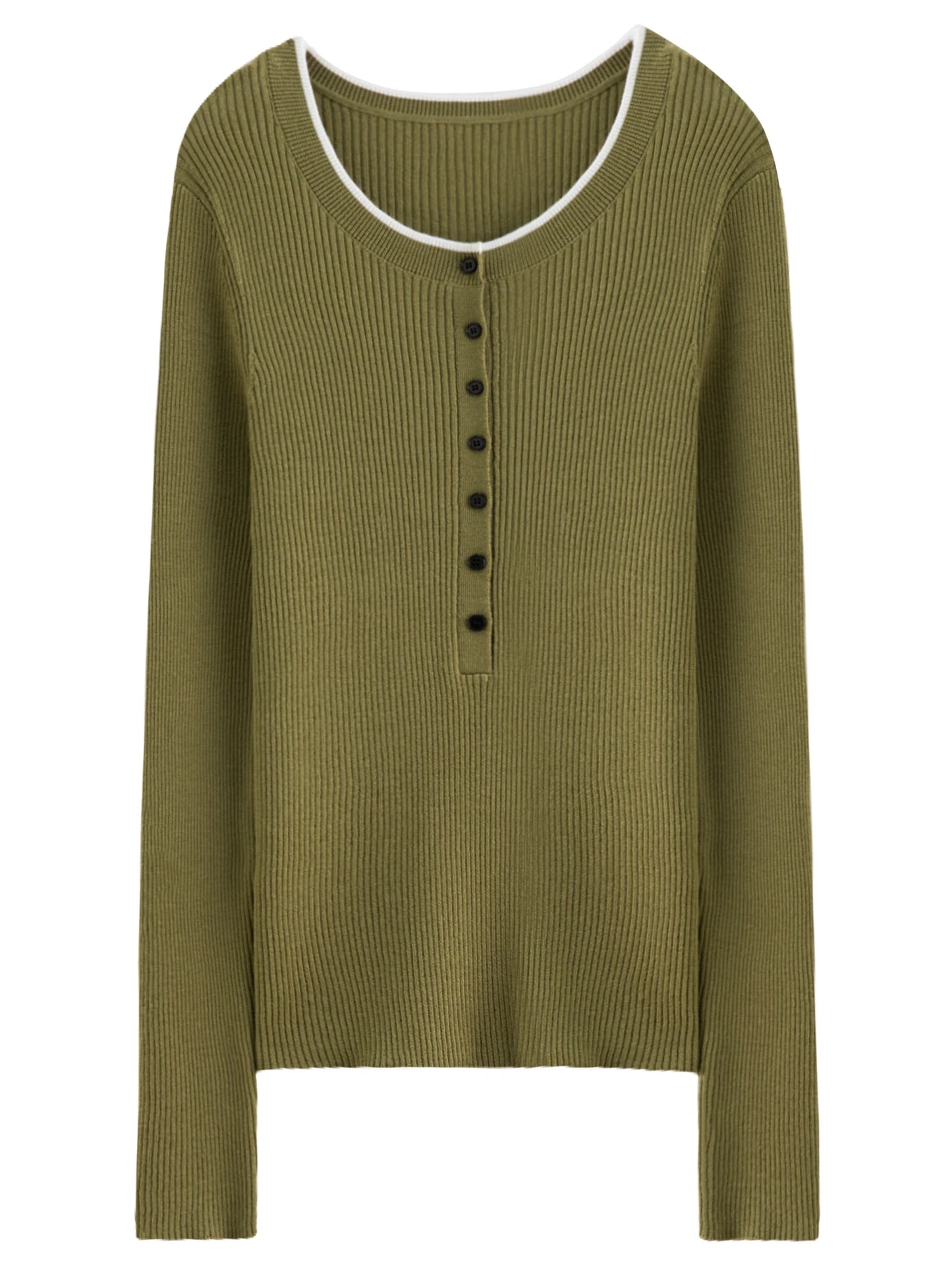 Merino Wool Ribbed Knit Sweater