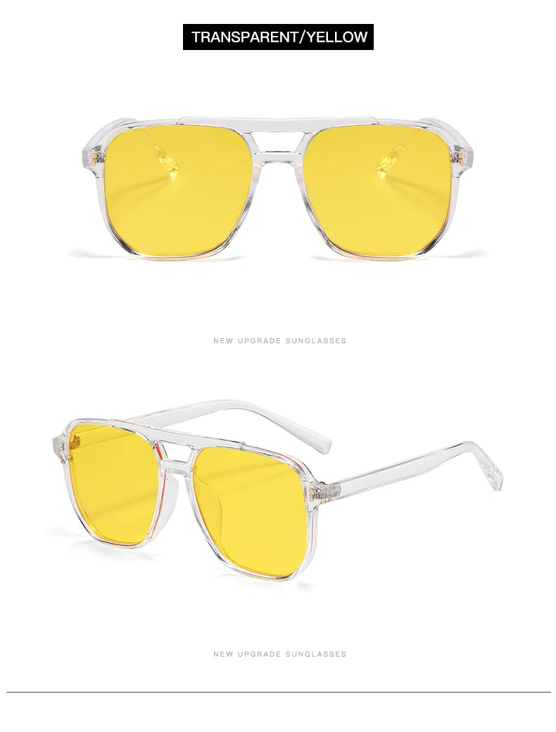 Classic Square Sunglasses - 5 Pack UV Protection Oversized Fashion Eyewear