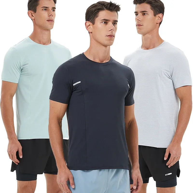Men's Sports Fitness Short Sleeve Gym Compression Workout Casual Quick Dry Muscle Fit T-Shirt