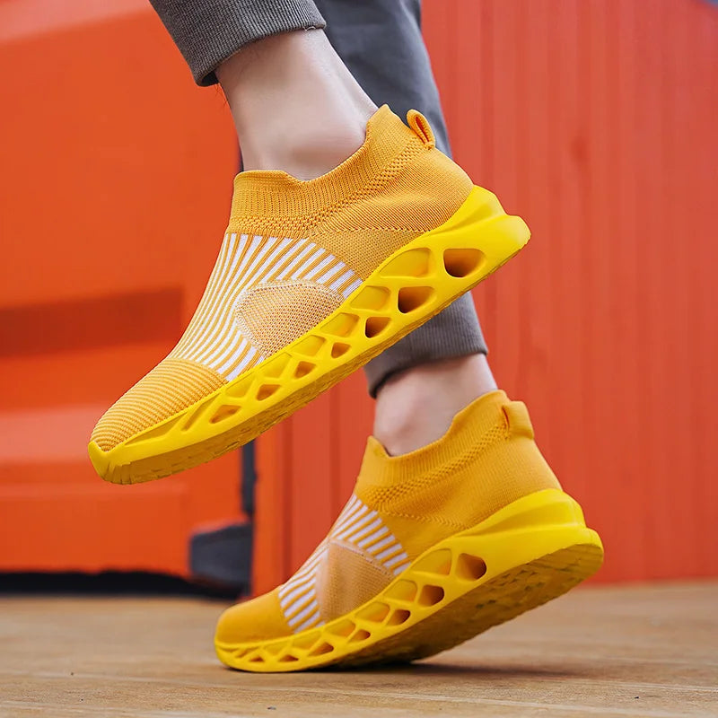 Men's Slip-On Platform Sneakers - Casual Running Sports Trainers