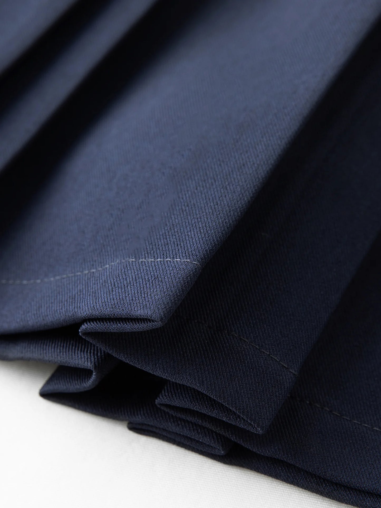 Blue Plaid Shirt & Navy Skirt Set - Long Sleeve Two-Piece