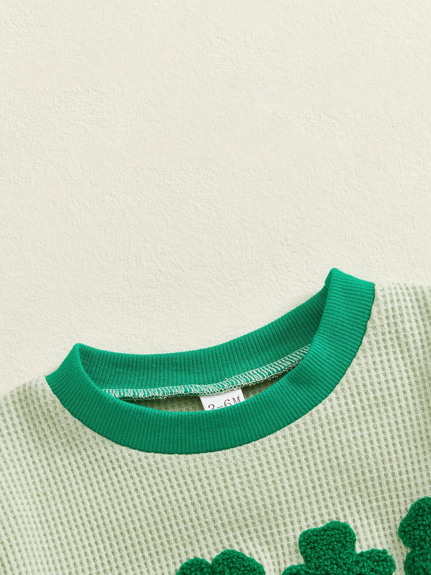 Baby Boys Girls Festival Romper - Shamrock Embroidery Plaid Long Sleeve Jumpsuit