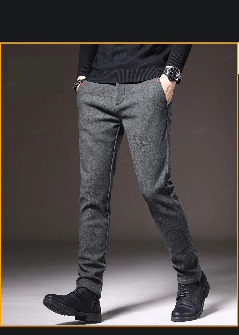 Men's Stretch Thick Cotton Trousers