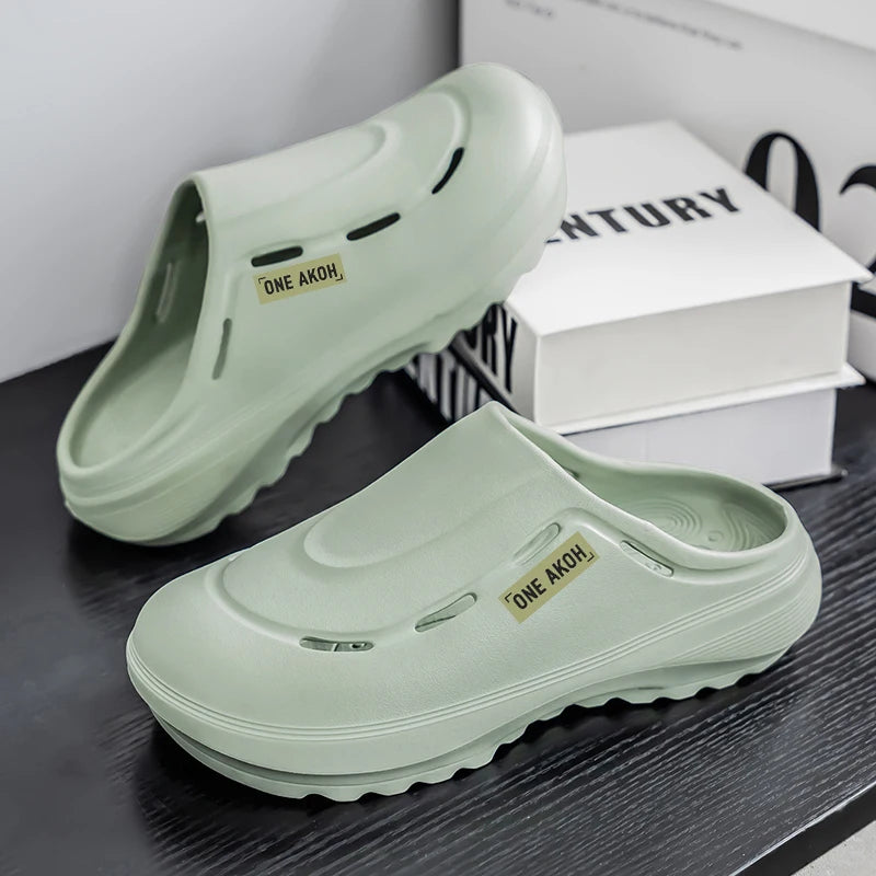 Men's Summer Slippers Platform Sandals Casual Soft Sandals Breathable Clogs Flip Flop Crocs