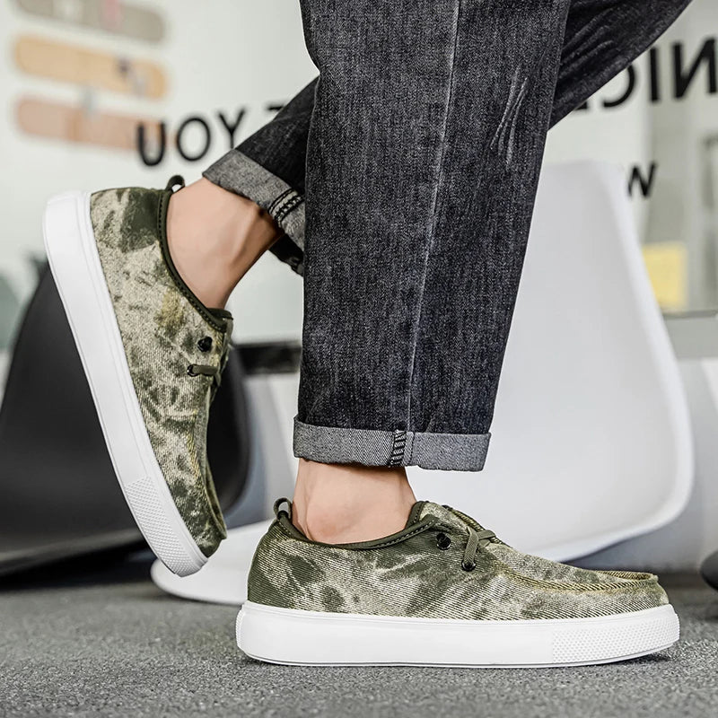 Men's Denim Casual Sneakers - Soft Skateboard Trainers