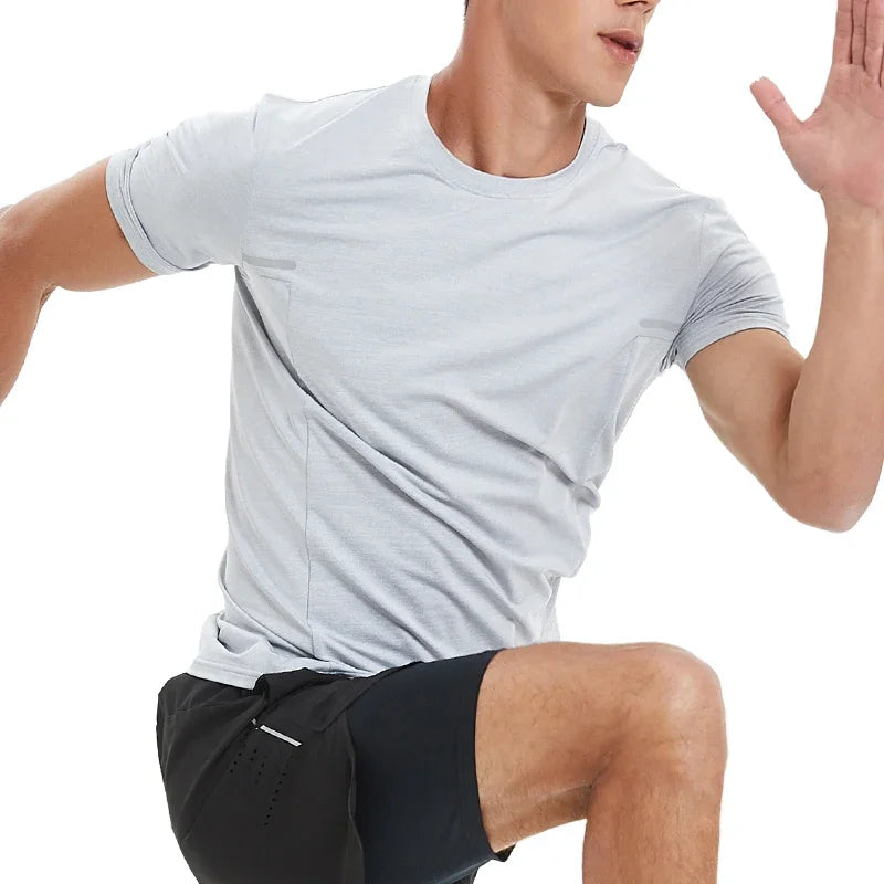 Men's Sports Fitness Short Sleeve Gym Compression Workout Casual Quick Dry Muscle Fit T-Shirt