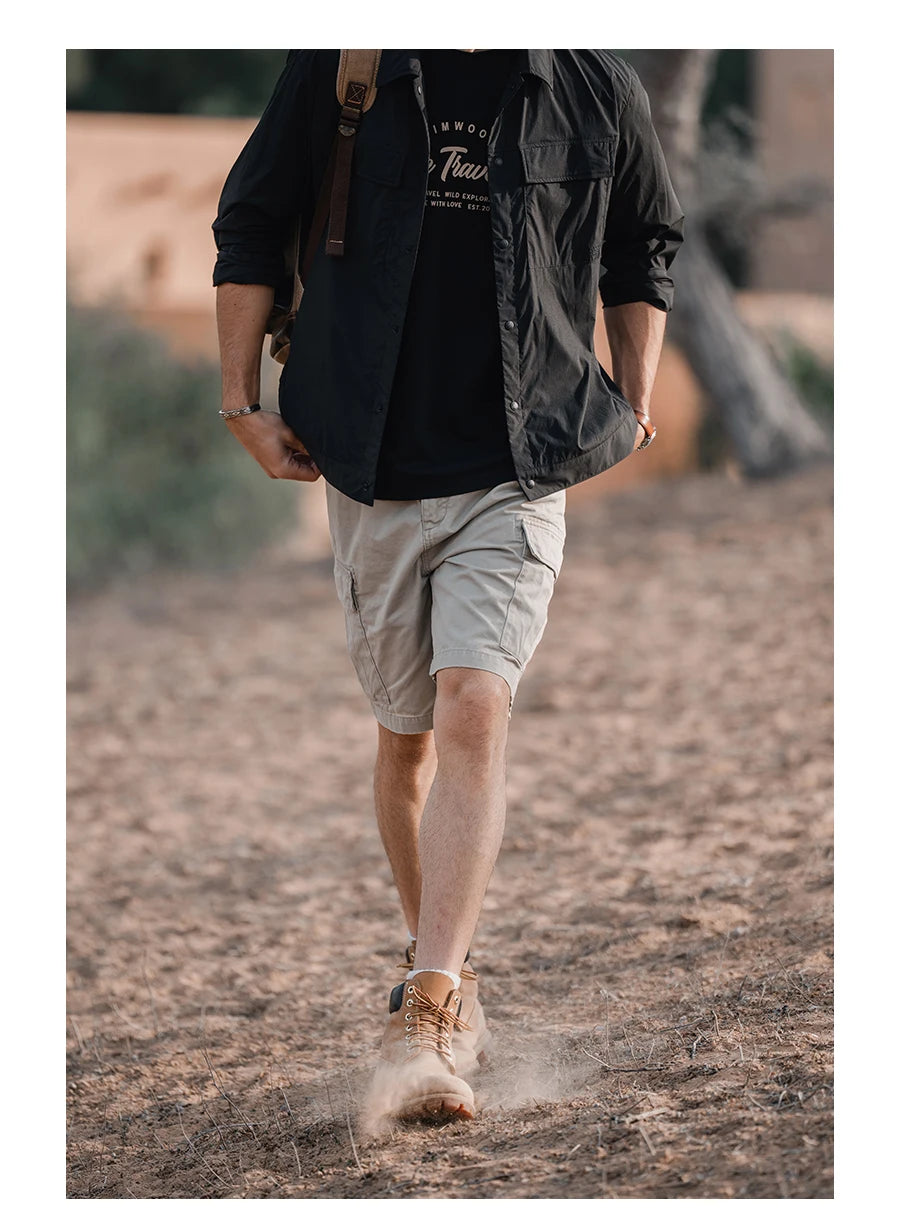 Men's Loose Cargo 320gsm Lightweight Outdoor Vintage 100% Cotton Shorts