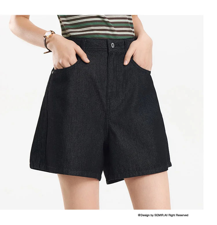 Women's Slimming Straight Leg Denim Shorts - Cooling Summer Style