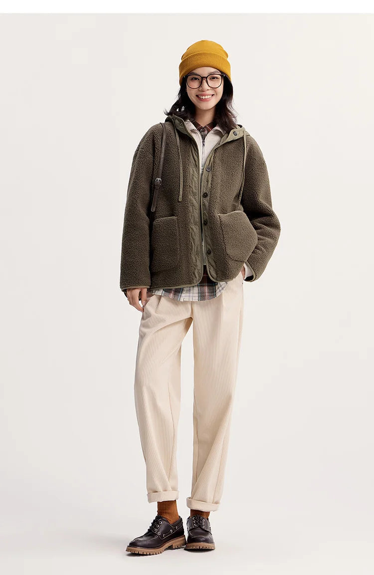 Women's Fleece-Like Cotton Winter Jacket - Thickened Warm Coat