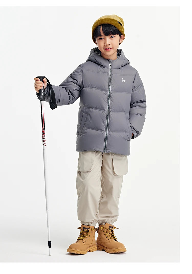 Children's Three-Proof Down Jacket - Hooded Winter Coat with Print