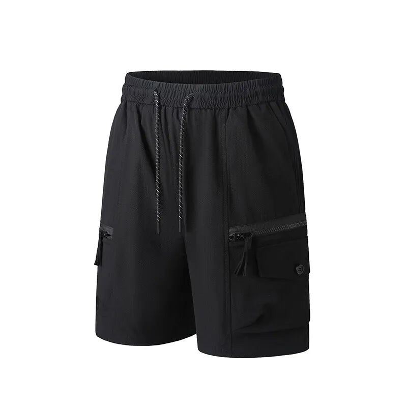 Men's Summer Casual Elastic Waist Straight Breathable Shorts