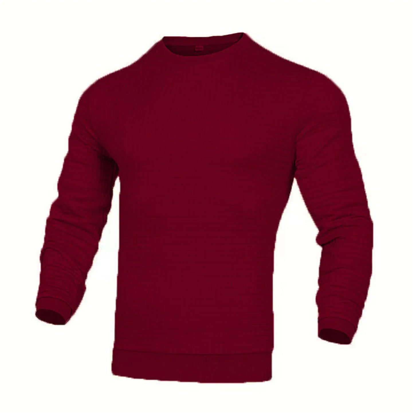 Men's Casual Knitted Pullover Hoodie - Long Sleeve Slim Fit O-Neck Sweatshirt
