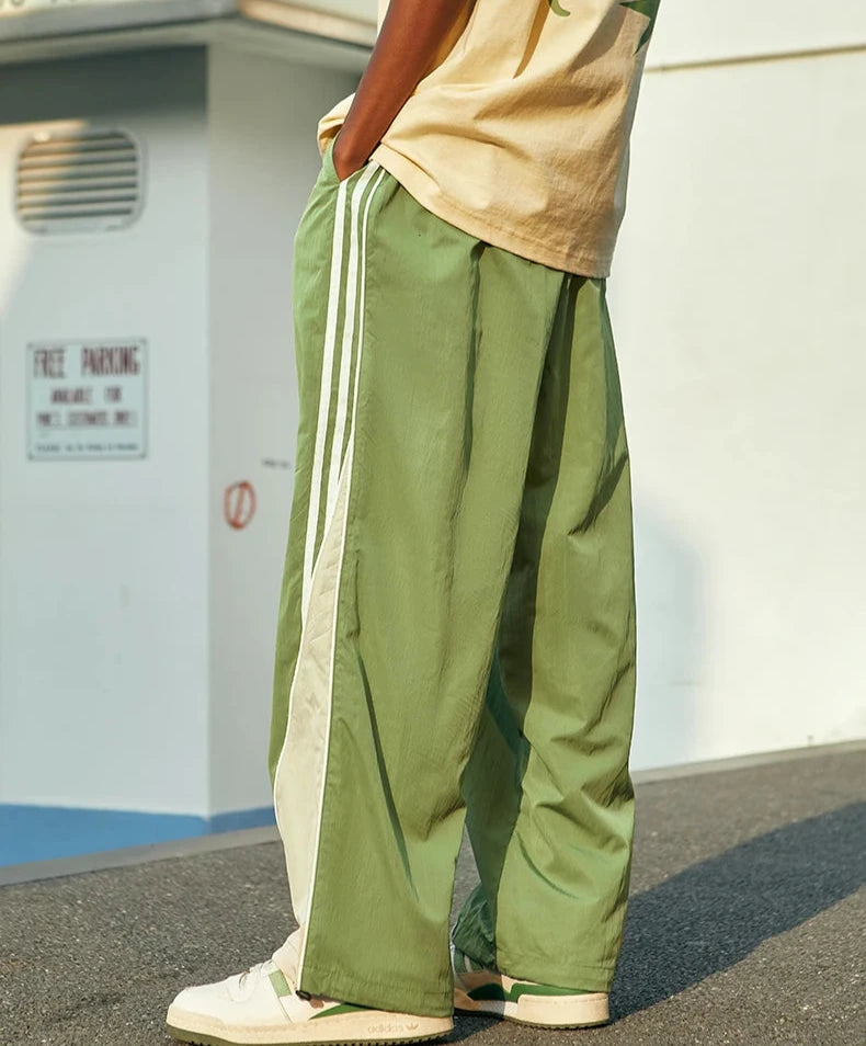 Men's Colour block Wide Leg Tracksuit Pants Trousers