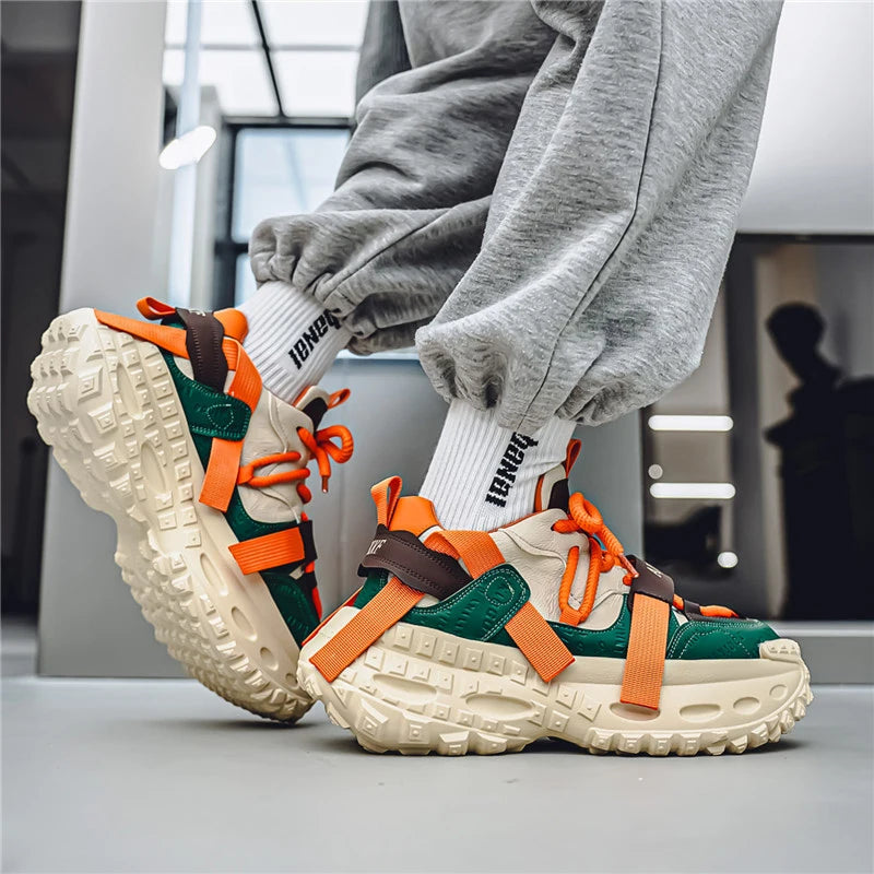 Men's Casual Platform Sports Shoes Lace Up Sneakers