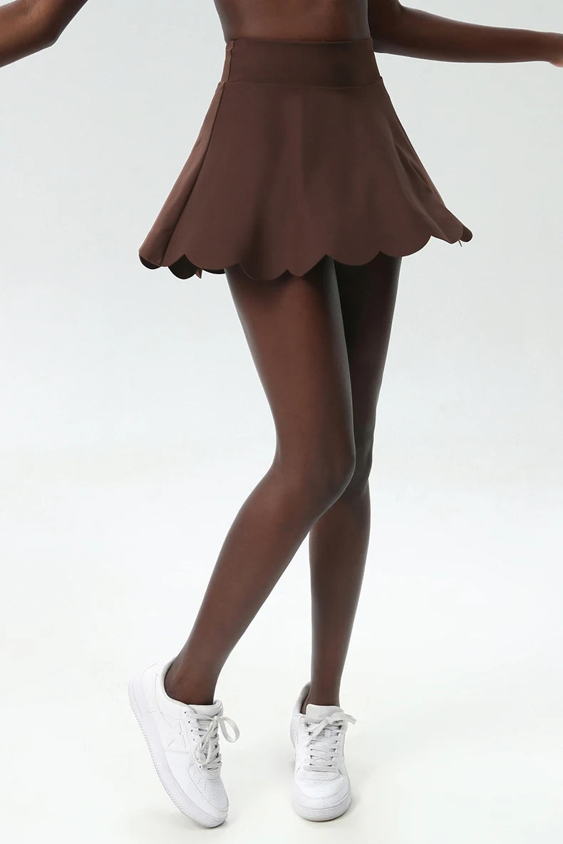 Tennis Skirt with Built-in Shorts - Quick Dry Athletic Skort