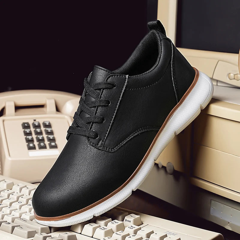 Men's Casual Leather Lace-up Flat British Comfortable Shoes