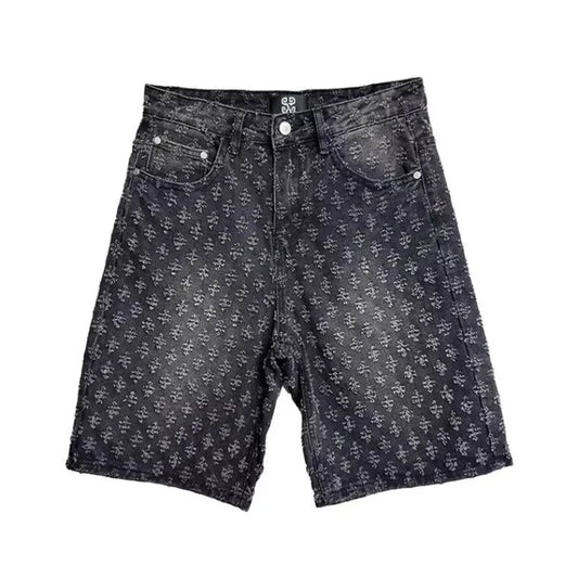 Men's Summer Retro five-point Casual Denim Ripped Shorts