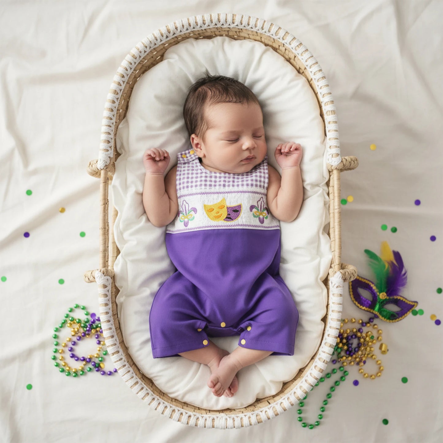 Baby Boys Romper - Embroidered Sleeveless Jumpsuit (0-18M)