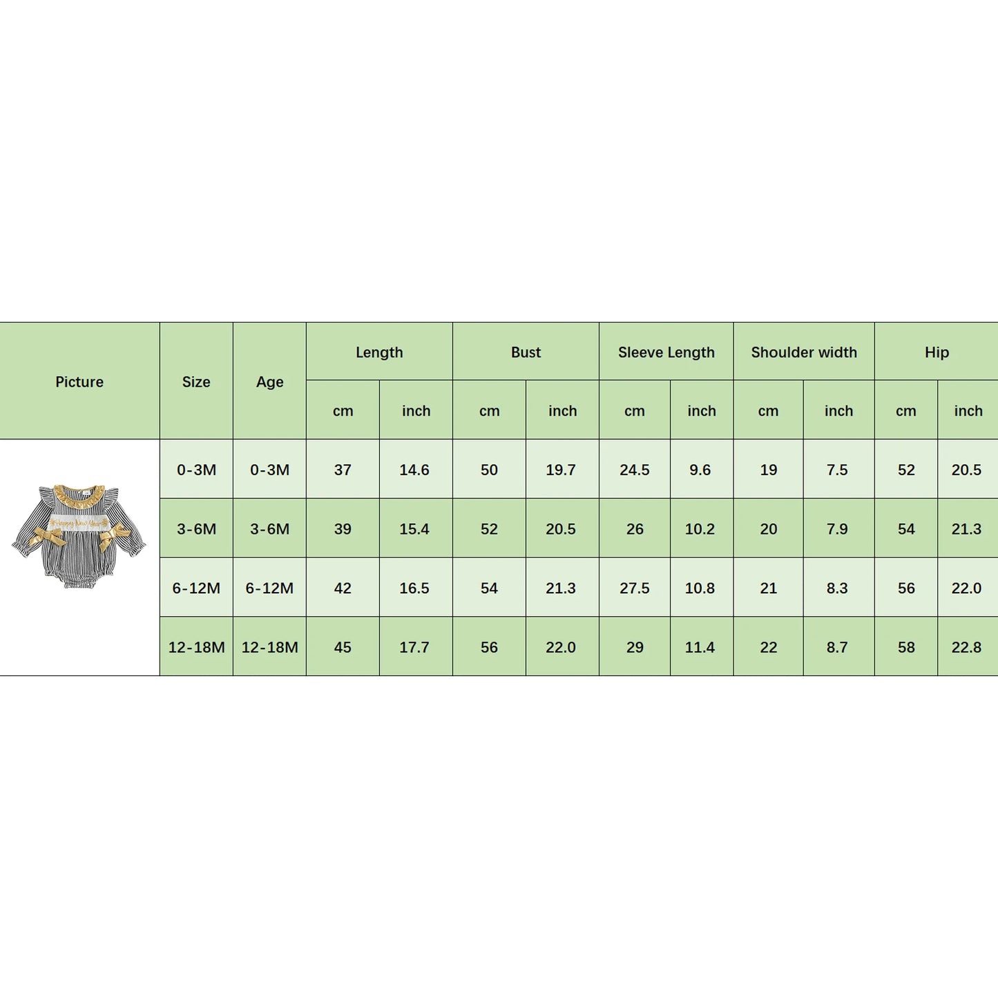 Baby Girls New Year Romper - Stripe Print Letter Embroidery Ruffled Jumpsuit