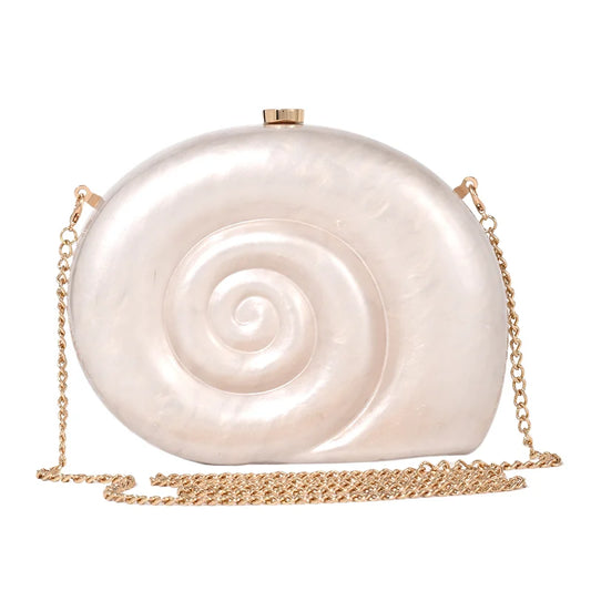 Women's Acrylic Conch Shell Crossbody Bag – Novelty Evening & Beach Shoulder Bag