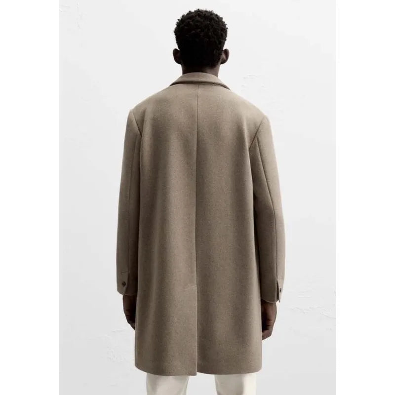 Men's Wool Blend Suit Long Collar Coat