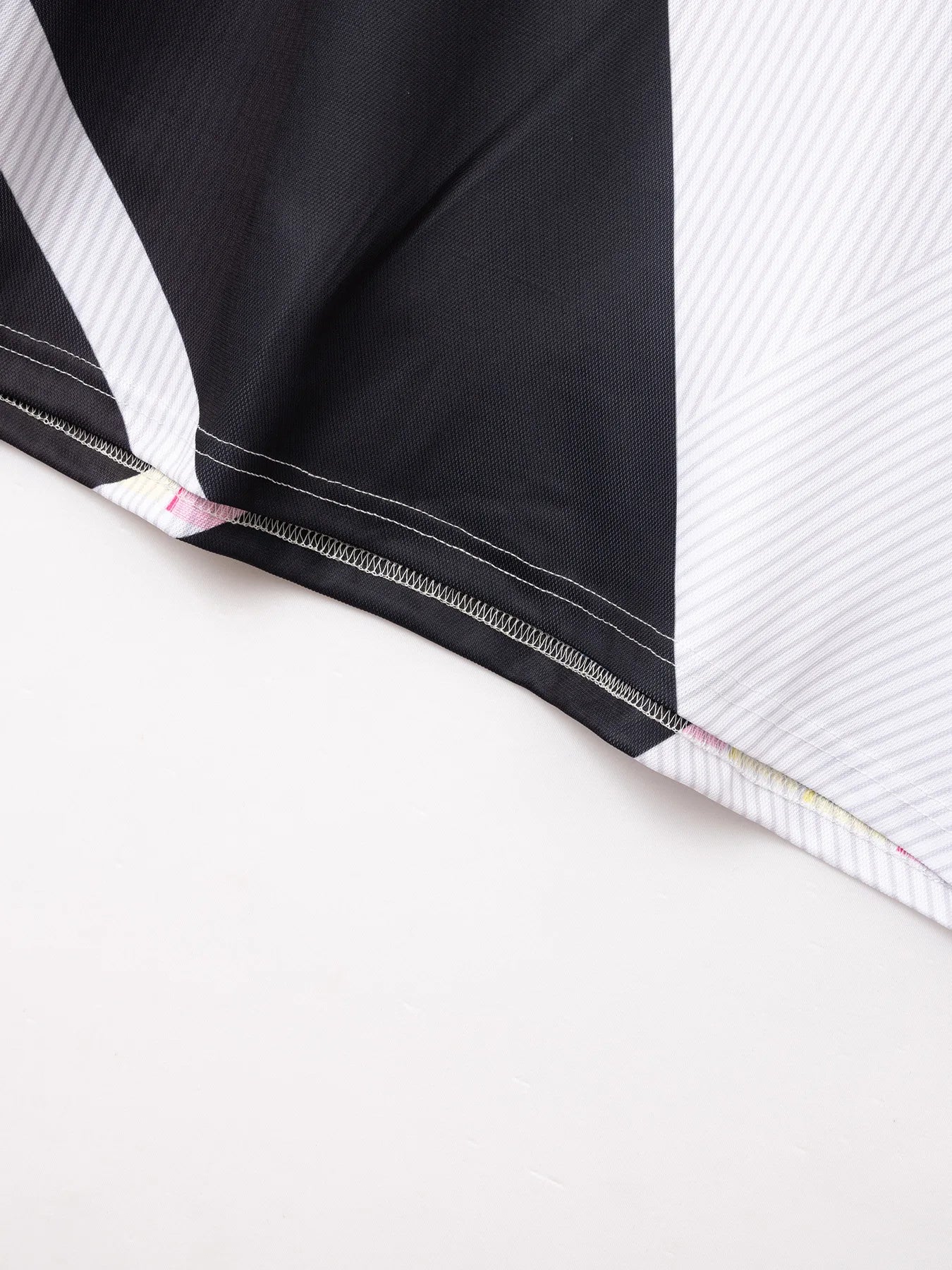 Men's Summer Print Patchwork Turn Down Collar Short Sleeve Sports Casual Polo  Zipper Shirt