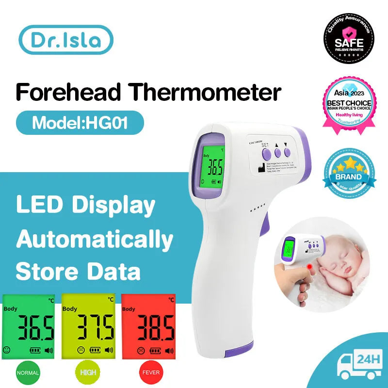 Dr.isla LCD Forehead Non Contact Infrared Medical Thermometer Body Temperature Fever Measure