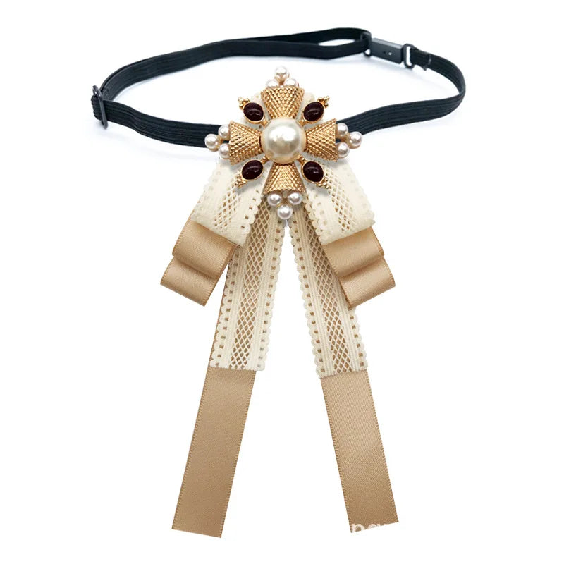 Retro Pearl Bow Brooch