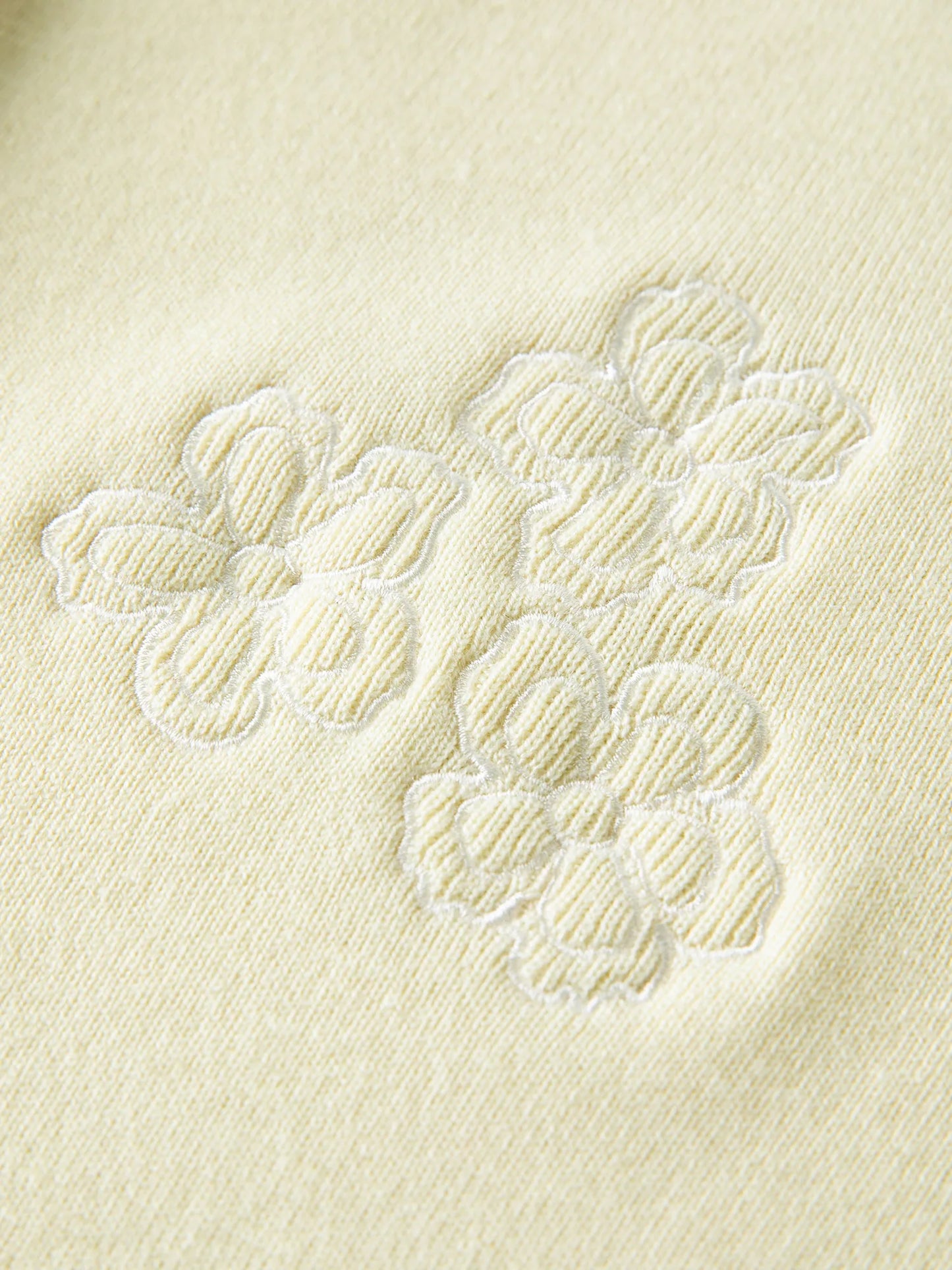 Floral Embroidered Knit Cardigan - Ruffle Trim Loose Fit Cardigan