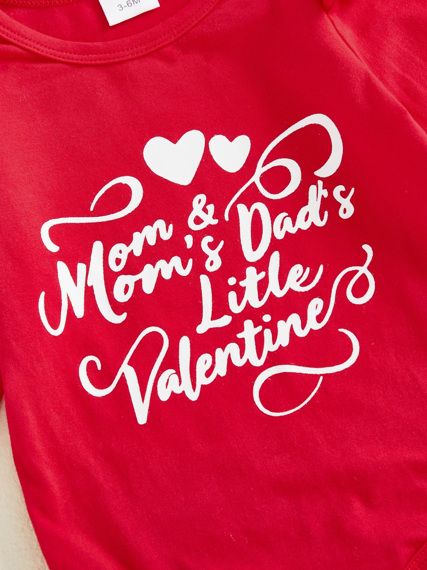 Baby Girls Valentine's Day 3-Piece Outfit Set - Ruffle Romper, Pants & Headband