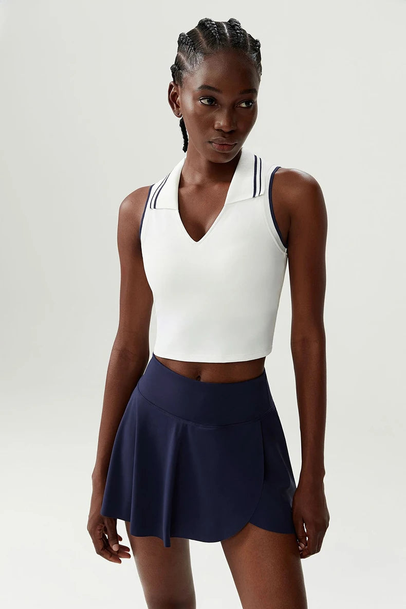 Women's Two-Piece Fitness Set with Pocket Tennis Skirt - Complete Workout Outfit