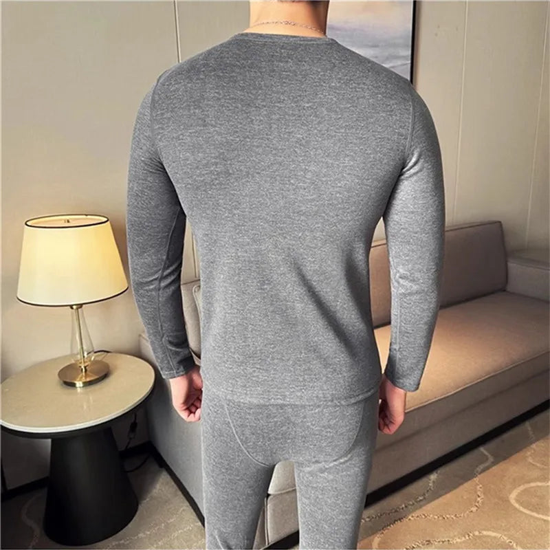 Men's Thermal Underwear Set - Long Johns Elastic Slim Fit Comfortable Top and Pants Set