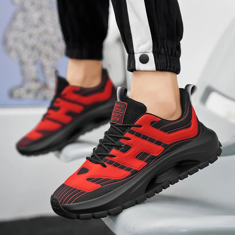 Men's Casual Sneakers Breathable Lace Up Platform Trainers Shoes