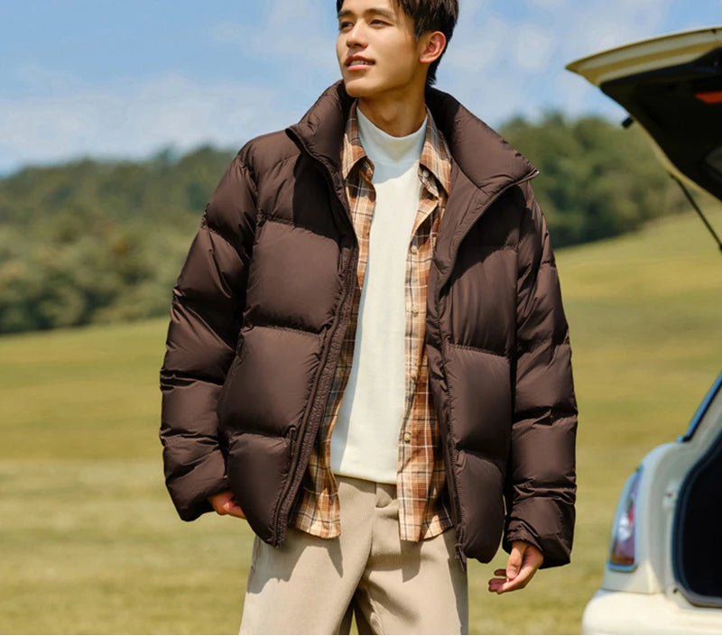 Unisex Lightweight Down Puffer Jacket - Three-Proof Thermal Winter Coat