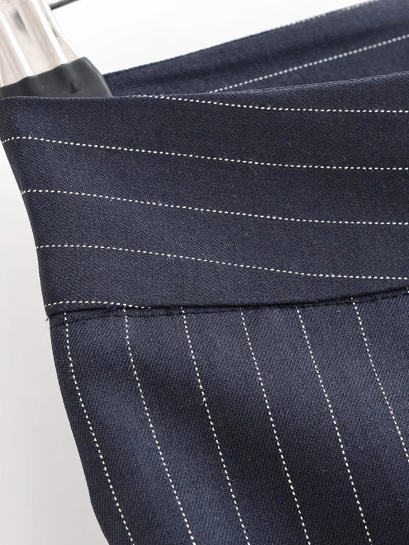 Vintage Striped Pleated Wide Leg Pants - High Waist Office Casual Trousers