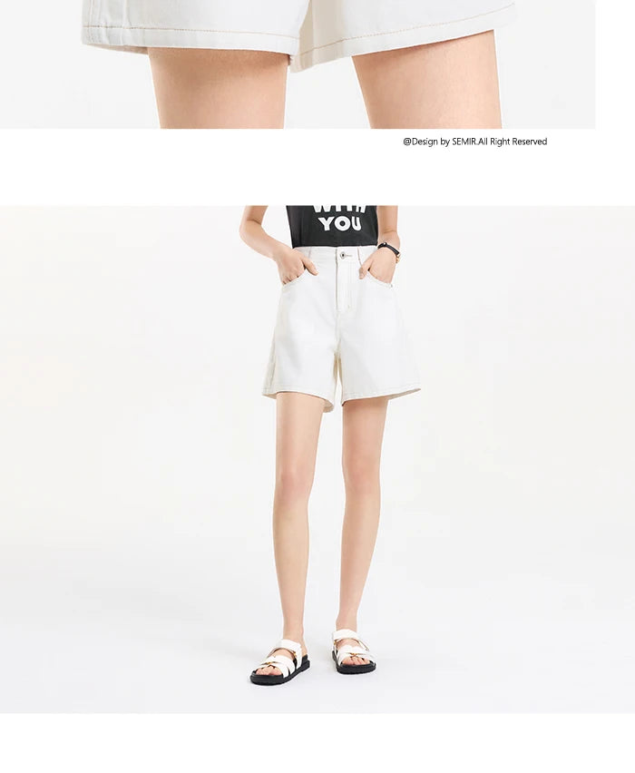 Women's Slimming Straight Leg Denim Shorts - Cooling Summer Style