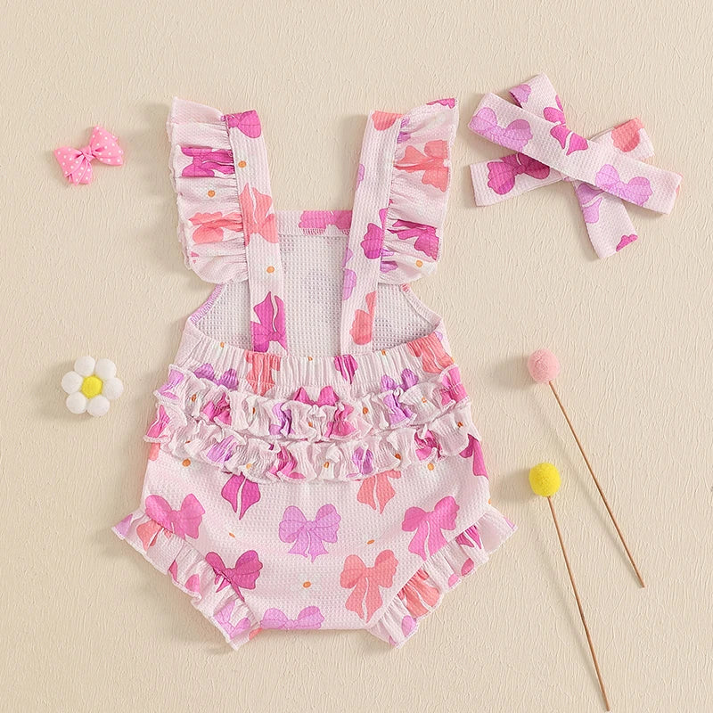 Lovely Baby Girls Romper Set with Headband (0-18M)