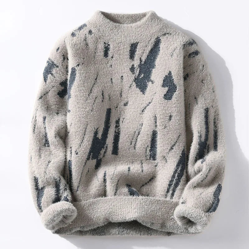Autumn Winter Patchwork Knitted Sweater - Y2K Streetwear Pullover