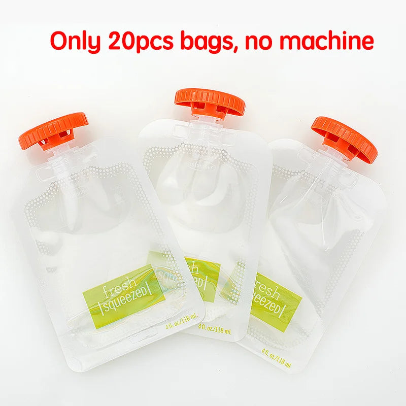 Baby Food Squeeze Station with 10 Pouches - Weaning Food Dispenser