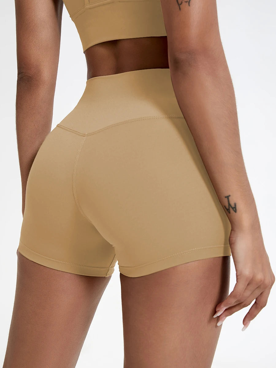 Women's Running Sports Buttock Lift Gym Leggings Cycling Slim Fit Workout High Waist Yoga Shorts