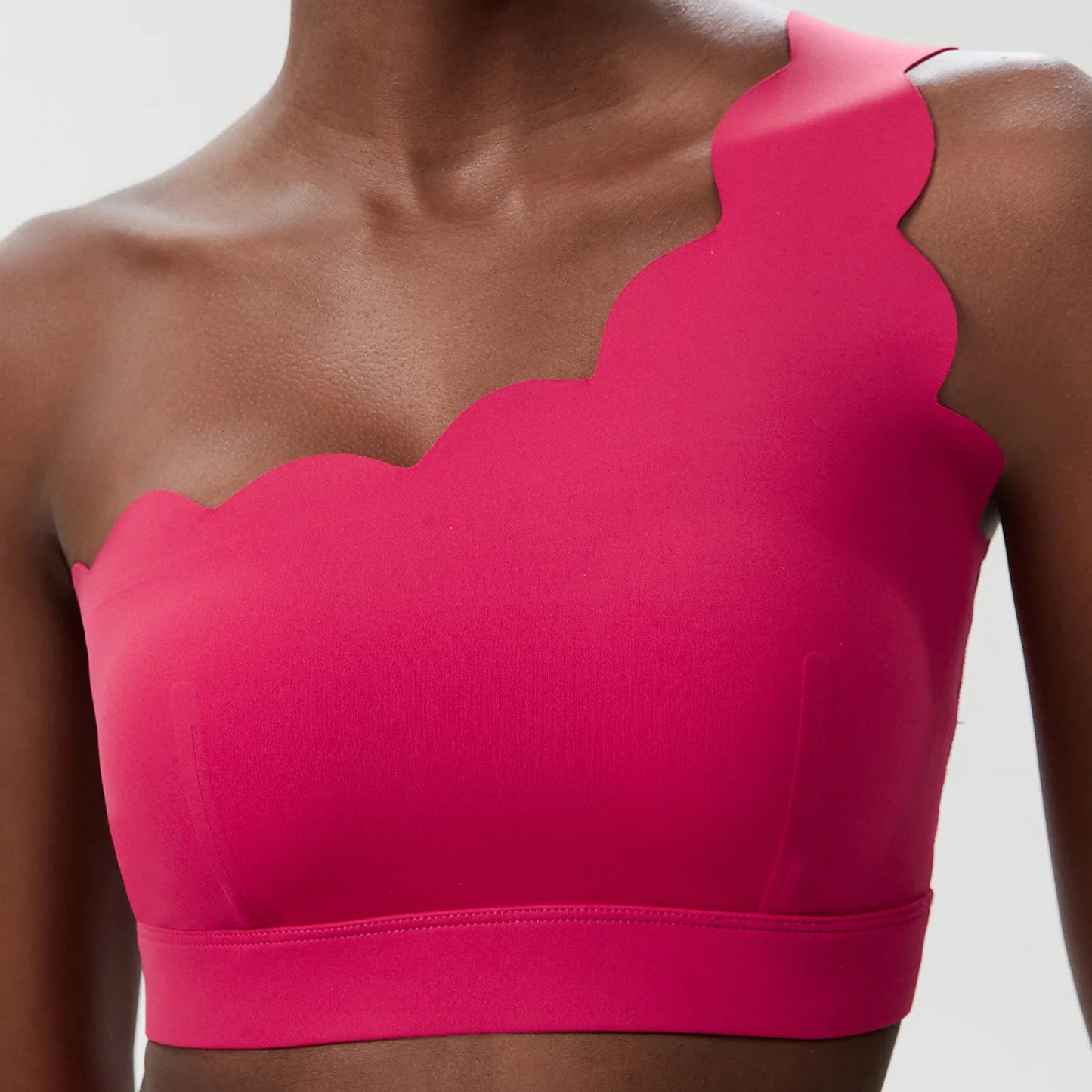 Women's Fitness Yoga Bra Single Strap Sports Underwear Soft Stretchy Gym Running Crop Top Breathable Workout Top