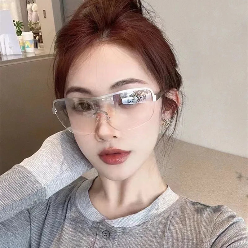 Half Frame Retro Sunglasses - Women's Windproof Street Style Eyewear