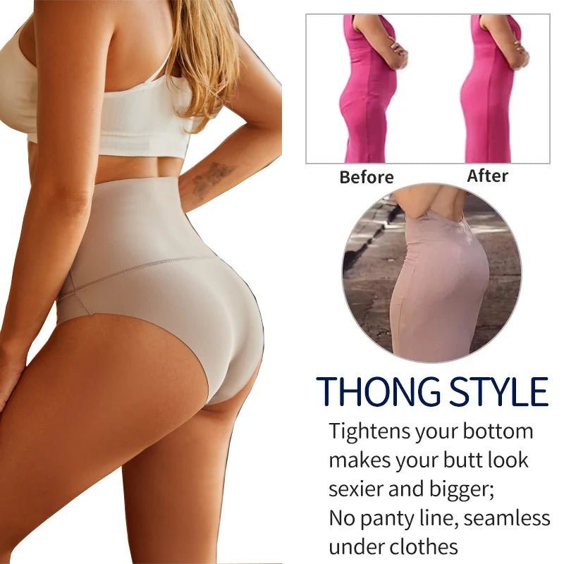 Women's Seamless High Waist Shaping Underwear - Tummy Control & Hip Lifting Brief