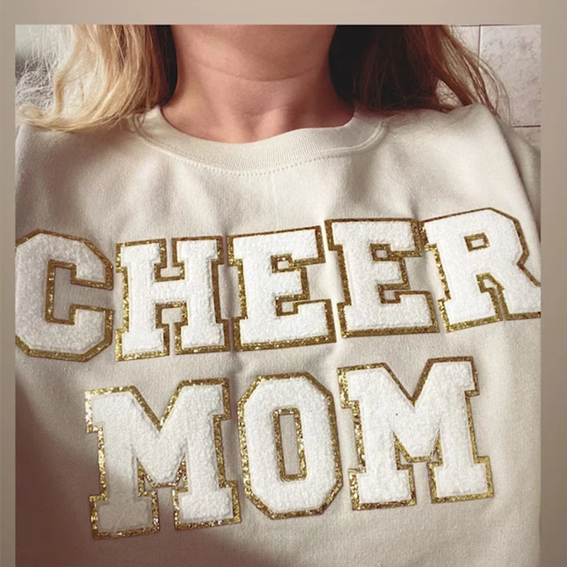 Mommy, Mummy and Child Family Matching Outfits Long Sleeve Letter Embroidery Pullover Sweatshirt Top 0-3Y