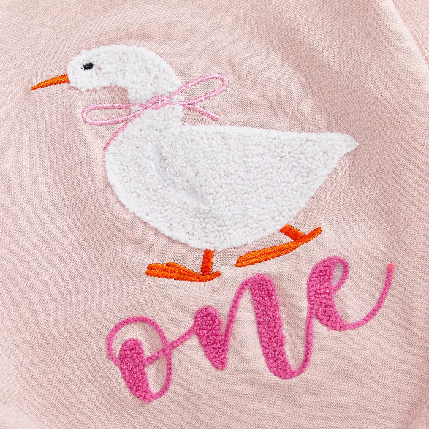 Newborn Baby Birthday Romper - Goose Letter Embroidery Long Sleeve Bubble Jumpsuit