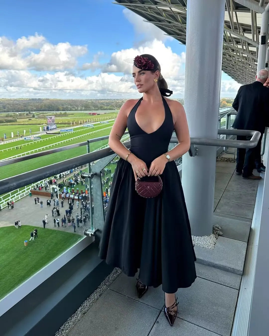 Backless Green Halter Dress - Elegant Low Waist A-Line Midi Dress