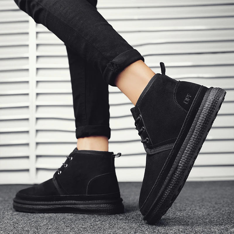 Men's Winter Snow Boots - Waterproof Fur-Lined Chelsea Boots