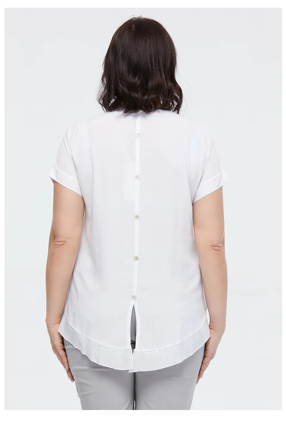 Women's Oversized Short Sleeve Sequin Print Cotton Top