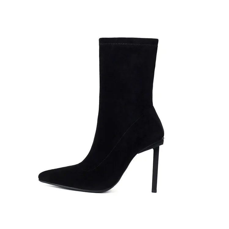 Suede Elastic Ankle Boots