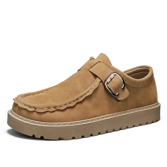 Men's Platform Sneakers - Buckle Closure Tennis Sports Shoes